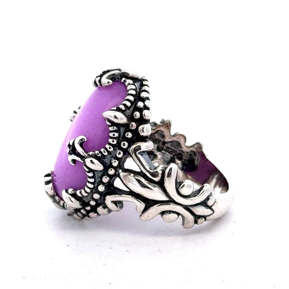 Carolyn Pollack Navajo 925 Sterling Silver Purple Phosphosiderite Statement Ring - Picture 6 of 15